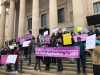 Free Press photo
People rally outside the Manitoba legislature Thursday afternoon, calling for changes to the provincial nominee program.