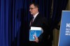 Ombudsperson Jay Chalke arrives to speak to media during a press conference in Victoria, B.C., on Thursday, April 6, 2017. Chalke says the Ministry of Children and Family Development's 