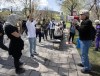 Palestinian supporters try to block an Israeli supporter, right, at the encampment on McGill University campus Monday, May 6, 2024, in Montreal. THE CANADIAN PRESS/Ryan Remiorz