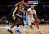 JOHN WOODS / FREE PRESS FILES
                                Winnipeg Sea Bears&rsquo; Teddy Allen (8) drives past Edmonton Stingers in first half CEBL action in Winnipeg, Monday, June 12, 2023. Reporter: sawatzki