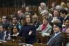 Deputy Prime Minister and Minister of Finance Chrystia Freeland presents the federal budget as Prime Minister Justin Trudeau listens in the House of Commons in Ottawa on Tuesday (Adrian Wyld / The Canadian Press)