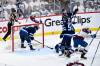 Fred Greenslade / THE CANADIAN PRESS
                                The Colorado Avalanche players celebrate after Zach Parise&rsquo;s secon-period goal Tuesday night at Canada Life Centre.