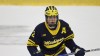 Michigan forward Rutger McGroarty (2) during an NCAA college hockey tournament regional game on Friday, March 29, 2024, in Maryland Heights, Mo. (AP Photo/Colin E. Braley)