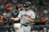 San Francisco Giants' Brett Wisely scores on a double hit by Matt Chapman during the fourth inning of a baseball game against the Arizona Diamondbacks, Monday, June 3, 2024, in Phoenix. (AP Photo/Matt York)