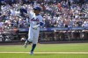 New York Mets' Francisco Lindor celebrates hitting a home run during the first inning of a baseball game against the San Diego Padres, Sunday, June 16, 2024, in New York. (AP Photo/Pamela Smith)