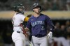 Seattle Mariners' Ty France (23) reacts after striking out against the Oakland Athletics during the ninth inning of a baseball game in Oakland, Calif., Wednesday, June 5, 2024. (AP Photo/Jeff Chiu)