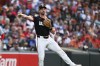 Baltimore Orioles third baseman Jordan Westburg fields the ball and throws to first base for an out on a ball hit by Philadelphia Phillies' Edmundo Sosa during the second inning of a baseball game, Friday, June 14, 2024, in Baltimore. (AP Photo/Terrance Williams)