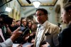 Federal Justice MinisterArif Virani speaks to a reporter ahead of a cabinet meeting on Parliament Hill in Ottawa, on Tuesday, June 11, 2024. Virani says he's not going anywhere without a mobile duress button in his pocket.THE CANADIAN PRESS/Spencer Colby