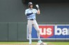 Tampa Bay Rays' Josh Lowe celebrates his double against the Minnesota Twins during the second inning of a baseball game, Thursday, June 20, 2024, in Minneapolis. (AP Photo/Matt Krohn)