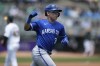 Kansas City Royals' Freddy Fermin gestures after hitting a home run during the fourth inning of a baseball game against the Oakland Athletics in Oakland, Calif., Thursday, June 20, 2024. (AP Photo/Jeff Chiu)