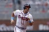 Atlanta Braves' Jarred Kelenic runs the bases after a solo home run during the first inning of a baseball game against the Tampa Bay Rays, Sunday, June 16, 2024, in Atlanta. (AP Photo/Butch Dill)