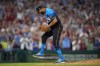 Philadelphia Phillies pitcher Cristopher Sanchez reacts after the Phillies won a baseball game against the Miami Marlins, Friday, June 28, 2024, in Philadelphia. (AP Photo/Matt Slocum)