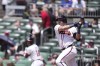 Atlanta Braves' Austin Riley (27) hits in the fourth inning bringing in Marcell Ozuna (20) to score during a baseball game against the Pittsburgh Pirates, Sunday, June 30, 2024, in Atlanta. (AP Photo/Brynn Anderson)
