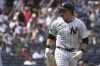 New York Yankees' Ben Rice celebrates after hitting a home run during the fifth inning of a baseball game against the Boston Red Sox, Saturday, July 6, 2024, in New York. Rice became the first Yankees rookie to homer three times in a game and drove in seven runs as New York snapped a four-game slide with a 14-4 victory over the Boston Red Sox on Saturday. (AP Photo/Pamela Smith)