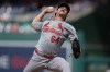 St. Louis Cardinals pitcher Ryan Fernandez throws during the seventh inning of a baseball game against the Washington Nationals at Nationals Park, Sunday, July 7, 2024, in Washington. (AP Photo/Mark Schiefelbein)