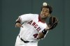 FILE- Anaheim Angels center fielder Raul Mondesi catches a ball hit by Boston Red Sox's Kevin Youkilis in the second inning at Angel Stadium in Anaheim, Calif., in this June 1, 2004 photo. Former baseball player Raúl Mondesi was sentenced Friday, July 5, 2024, by a Dominican court to six years and nine months in jail and fined $507,000 for corruption during his time as mayor in the city of San Cristobal. (AP Photo/Chris Carlson, File)