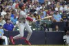 Washington Nationals' Trey Lipscomb hits an RBI double during the fourth inning of a baseball game against the Milwaukee Brewers, Friday, July 12, 2024, in Milwaukee. (AP Photo/Kayla Wolf)