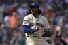 Seattle Mariners relief pitcher Andres Munoz celebrates after a a baseball game against the Houston Astros, Sunday, July 21, 2024, in Seattle. (AP Photo/Stephen Brashear)