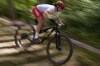 Paula Gorycka, of Poland, competes in the women's mountain bike cycling event, at the 2024 Summer Olympics, Sunday, July 28, 2024, in Elancourt, France. (AP Photo/George Walker IV)