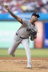 New York Yankees starting pitcher Luis Gil delivers during the first inning of a baseball game against the Philadelphia Phillies, Monday, July 29, 2024, in Philadelphia. (AP Photo/Chris Szagola)
