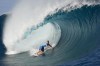 Kauli Vaast, of France, surfs during the third round of surfing competition at the 2024 Summer Olympics, Monday, July 29, 2024, in Teahupo'o, Tahiti. (AP Photo/Gregory Bull)