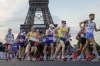 Canada's Evan Dunfee (18), France's Aurelien Quinion (38), Australia's Declan Tingay (14), France's Gabriel Bordier (37), Australia's Kyle Swan (12) and Italy's Riccardo Orsoni (54) compete during the men's 20km race walk at the 2024 Summer Olympics, Thursday, Aug. 1, 2024, in Paris, France. THE CANADIAN PRESS/AP /Vadim Ghirda
