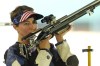 Sagen Maddalena of the United States competes in the 50m rifle 3 positions women's qualification round at the 2024 Summer Olympics, Thursday, Aug. 1, 2024, in Chateauroux, France. (AP Photo/Manish Swarup)