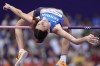 Angelina Topic, of Serbia, makes an attempt in the women's high jump qualification at the 2024 Summer Olympics, Friday, Aug. 2, 2024, in Saint-Denis, France. (AP Photo/Bernat Armangue)