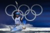 Madison Corcoran of Ireland competes in the women's kayak cross time trial at the 2024 Summer Olympics, Friday, Aug. 2, 2024, in Vaires-sur-Marne, France. (AP Photo/Kirsty Wigglesworth)