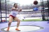 Camryn Rogers, of Canada, competes in the women's hammer throw qualification at the 2024 Summer Olympics, Sunday, Aug. 4, 2024, in Saint-Denis, France. THE CANADIAN PRESS/AP/Bernat Armangue