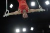 Liu Yang, of China, rings during the men's artistic gymnastics team finals round at Bercy Arena at the 2024 Summer Olympics, Monday, July 29, 2024, in Paris, France. (AP Photo/Francisco Seco)