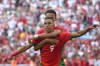 Morocco's Soufiane Rahimi celebrates scoring a penalty goal during a men's semifinal soccer match between Morocco and Spain at the 2024 Summer Olympics, Monday, Aug. 5, 2024, at Marseille Stadium in Marseille, France. (AP Photo/Julio Cortez)