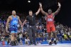Cuba's Mijain Lopez Nunez celebrates after defeating Chile's Yasmani Acosta Fernandez during their men's Greco-Roman 130kg wrestling final match, at Champ-de-Mars Arena, during the 2024 Summer Olympics, Tuesday, Aug. 6, 2024, in Paris, France. (AP Photo/Eugene Hoshiko)