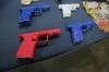 3D-printed Glock-style pistol lower receivers, which police allege were assembled into functioning guns, seized in 2023. (Erik Pindera / Free Press files)