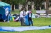 BROOK JONES / FREE PRESS
Pro-Palestinian protesters help to clean up and dismantle an encampment at the quad at the University of Manitoba's Fort Garry campus in Winnipeg, Man., Sunday, July 14, 2024. Students for Justice in Palestine, a group at the U of M, set up the encampment in solidarity with the Palestinian people in Gaza on May 7, 2024.
