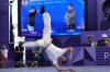 United States Victor Mantalvo, known as B-Boy Victor competes during the B-Boys round robin battle for the breaking competition at La Concorde Urban Park at the 2024 Summer Olympics, Saturday, Aug. 10, 2024, in Paris, France. (AP Photo/Abbie Parr)