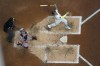 Milwaukee Brewers' William Contreras, right, looks up after hitting a foul ball during the seventh inning of a baseball game against the Cincinnati Reds, Saturday, Aug. 10, 2024, in Milwaukee. (AP Photo/Aaron Gash)