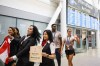 Olympic medalists Joshua Liendo and Kylie Masse greet fans after arriving at Pearson airport following the Paris 2024 Olympic Games, in Toronto, Monday, Aug. 12, 2024. THE CANADIAN PRESS/Christopher Katsarov