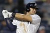 FILE - New York Yankees' Jasson Dominguez takes an at-bat against the Milwaukee Brewers during the eighth inning of a baseball game Sept. 8, 2023, in New York. (AP Photo/Adam Hunger, File)