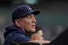 Milwaukee Brewers manager Pat Murphy yells to an umpire from the dugout during the second inning of a baseball game against the Los Angeles Dodgers, Monday, Aug. 12, 2024, in Milwaukee. (AP Photo/Aaron Gash)