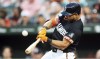 Baltimore Orioles' Anthony Santande hits a single during the first inning of a baseball game against the Houston Astros, Friday, Aug. 23, 2024, in Baltimore. (AP Photo/Daniel Kucin Jr.)