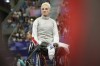 Italy's Beatrice Maria Vio Grandis looks on during her women's foil wheelchair fencing semifinal match against China's Xiao Rong at the 2024 Paralympics, Wednesday, Sept. 4, 2024, in Paris, France. (AP Photo/Thomas Padilla)