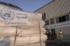 A truck of humanitarian aids waits to cross the Rafah border crossing between Egypt and the Gaza Strip, Monday, Sept. 9, 2024. (AP Photo/Amr Nabil)