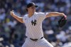 New York Yankees' Gerrit Cole throws during the third inning of a baseball game against the Boston Red Sox, Saturday, Sept. 14, 2024, in New York. (AP Photo/Frank Franklin II)