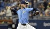 Tampa Bay Rays starter Shane Baz pitches against the Toronto Blue Jays during the first inning of a baseball game Sunday, Sept. 22, 2024, in St. Petersburg, Fla. (AP Photo/Steve Nesius)