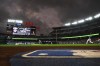 Washington Nationals' Stone Garrett hits a home run against Philadelphia Phillies pitcher Ranger Suárez during the first inning of a baseball game, Friday, Sep. 27, 2024, in Washington. (AP Photo/Terrance Williams)