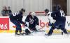JOHN WOODS / THE CANADIAN PRESS FILES
                                Winnipeg Jets goaltender Connor Hellebuyck (37) saves the shot by Mark Scheifele (55) during their NHL training camp practice Sept. 20. The Jets have two preseason games remaining.