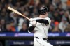 Detroit Tigers' Kerry Carpenter singles in the sixth inning during Game 4 of a baseball American League Division Series against the Cleveland Guardians, Thursday, Oct. 10, 2024, in Detroit. (AP Photo/Paul Sancya)