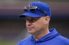 New York Mets manager Carlos Mendoza watches batting practice before Game 3 of the National League baseball playoff series against the Philadelphia Phillies, Tuesday, Oct. 8, 2024, in New York. (AP Photo/Frank Franklin II)