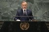 FILE -President of Poland Andrzej Duda addresses the 79th session of the United Nations General Assembly, Tuesday, Sept. 24, 2024. (AP Photo/Pamela Smith, File)